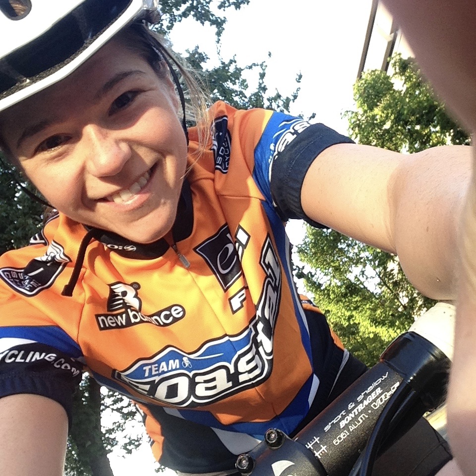 Nikki on bike plant powered athlete vancouver bc